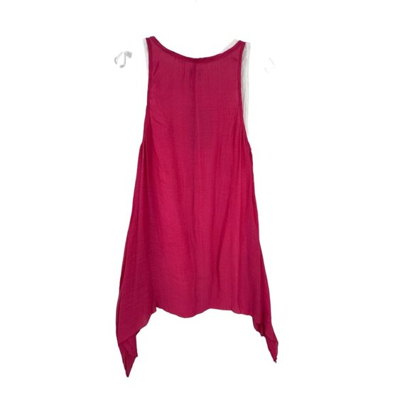 Aria Women's Sleeveless Layered‎ Tank Top XL Pink & White Cotton Blend - Picture 11 of 11